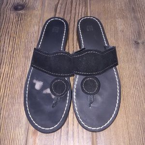 GAP Suede Leather Slides - Black - Sz 7